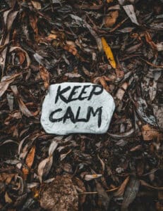 Photo of a rock that has 'Keep Calm' written on it to represent teens coping with depression and anxiety