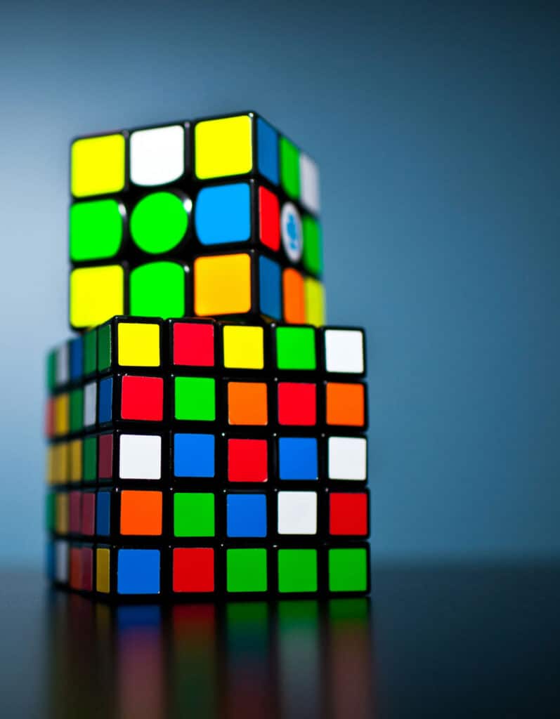 Photo of two rubik's cubes